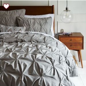 West Elm Organic Cotton Pintuck Duvet Cover